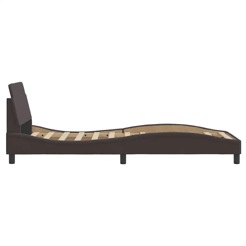 Giroletto-Struttura Letto Dover Marrone Scuro 80x200 cm Tessuto