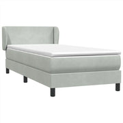 Letto singolo | Letto per adulti | Giroletto a Molle con Materasso Grigio Chiaro 80x210 cm Velluto