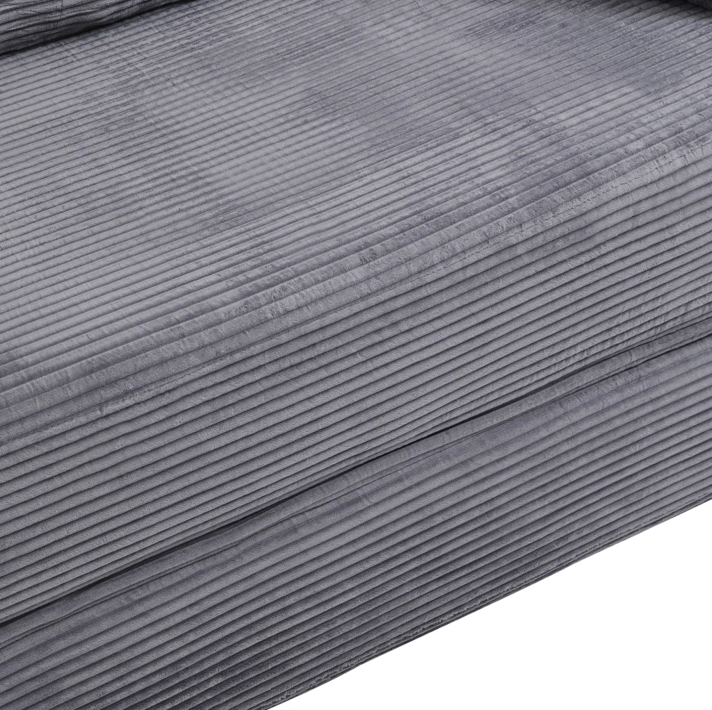 Divano letto pieghevole 173x176 cm in schiuma con 3 cuscini, grigio