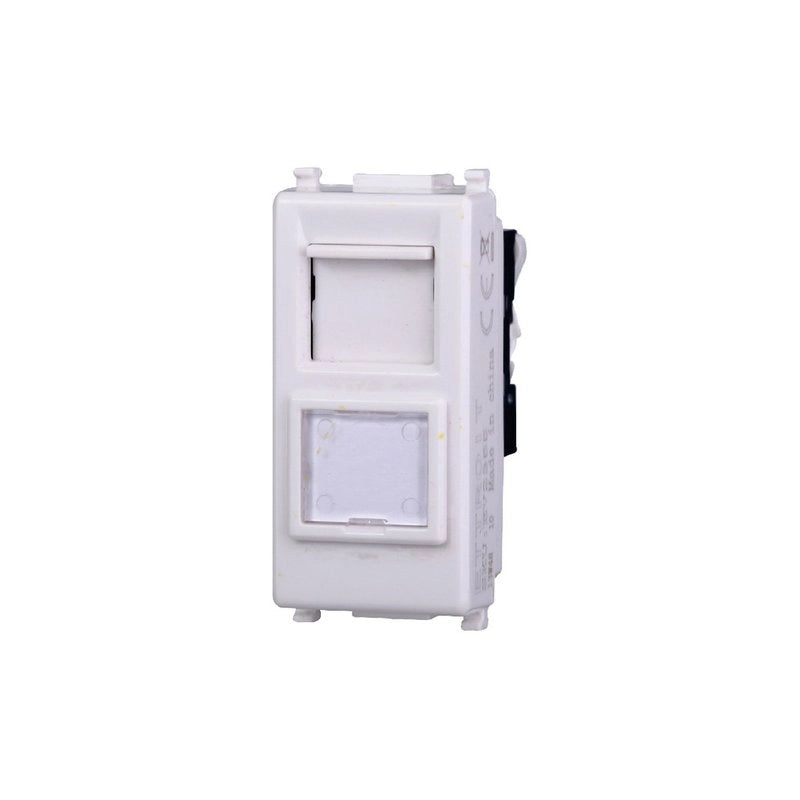 Connettore Rete Presa Dati RJ45 CAT5E Colore BIANCO Compatibile Con Vimar Plana