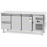 Tavolo refrigerato professionale 417 litri 2 x GN 1/2 + 2 porte 179 x 70 cm acciaio inox 14_0010036
