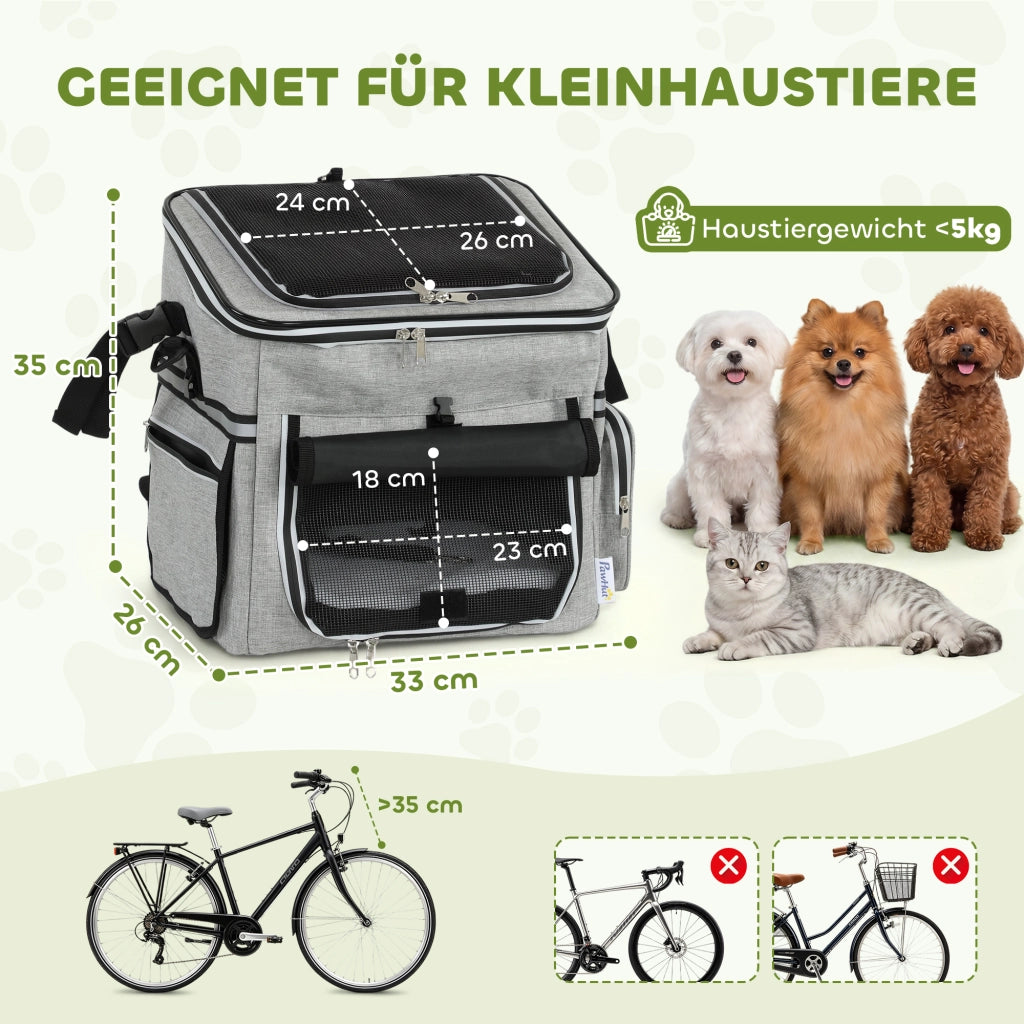 Cestino per Bicicletta per Cane ¨C Zephmum ¨C Grigio Chiaro