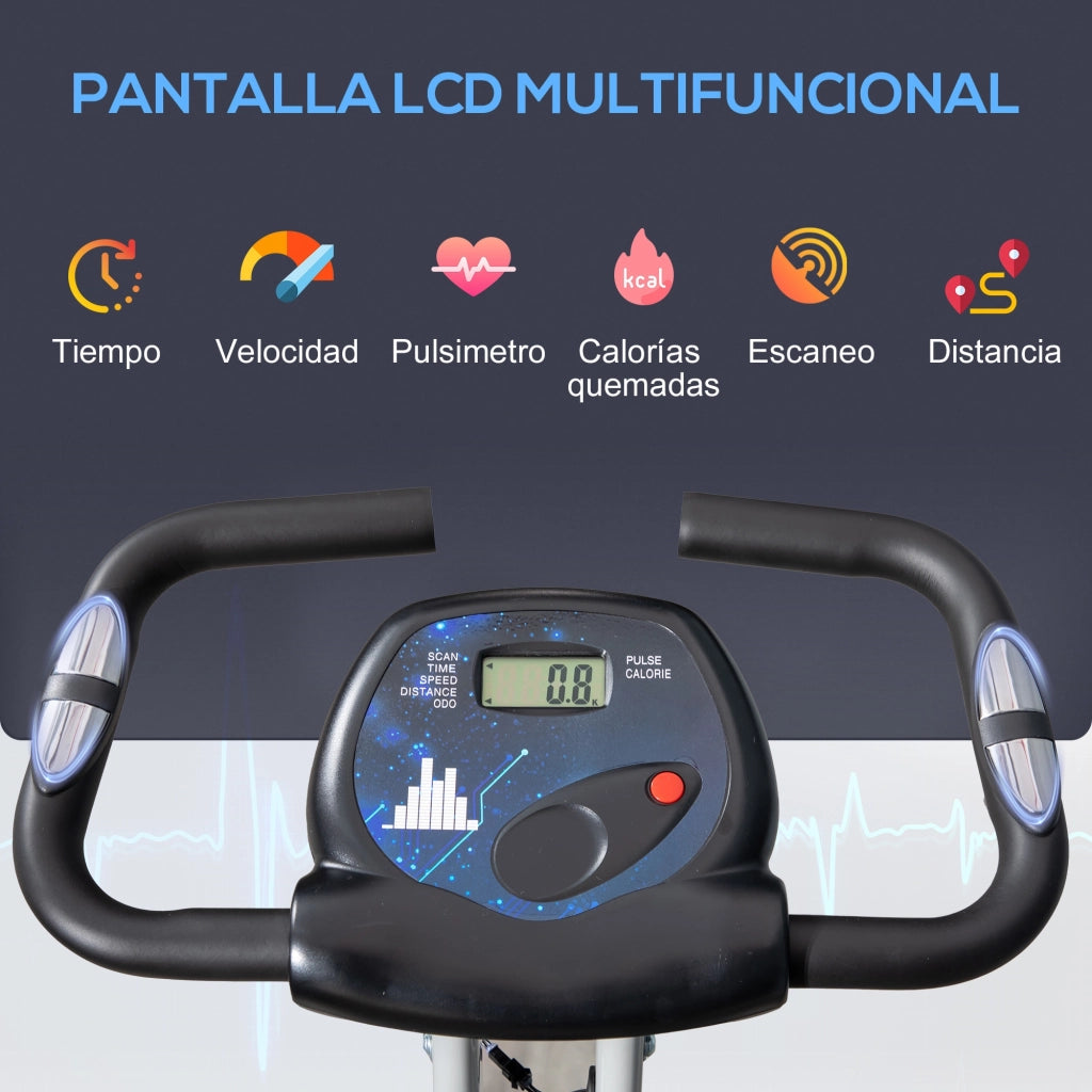 Bicicletta Statica Pieghevole con Schienale ¨C zephmum ¨C Grigio
