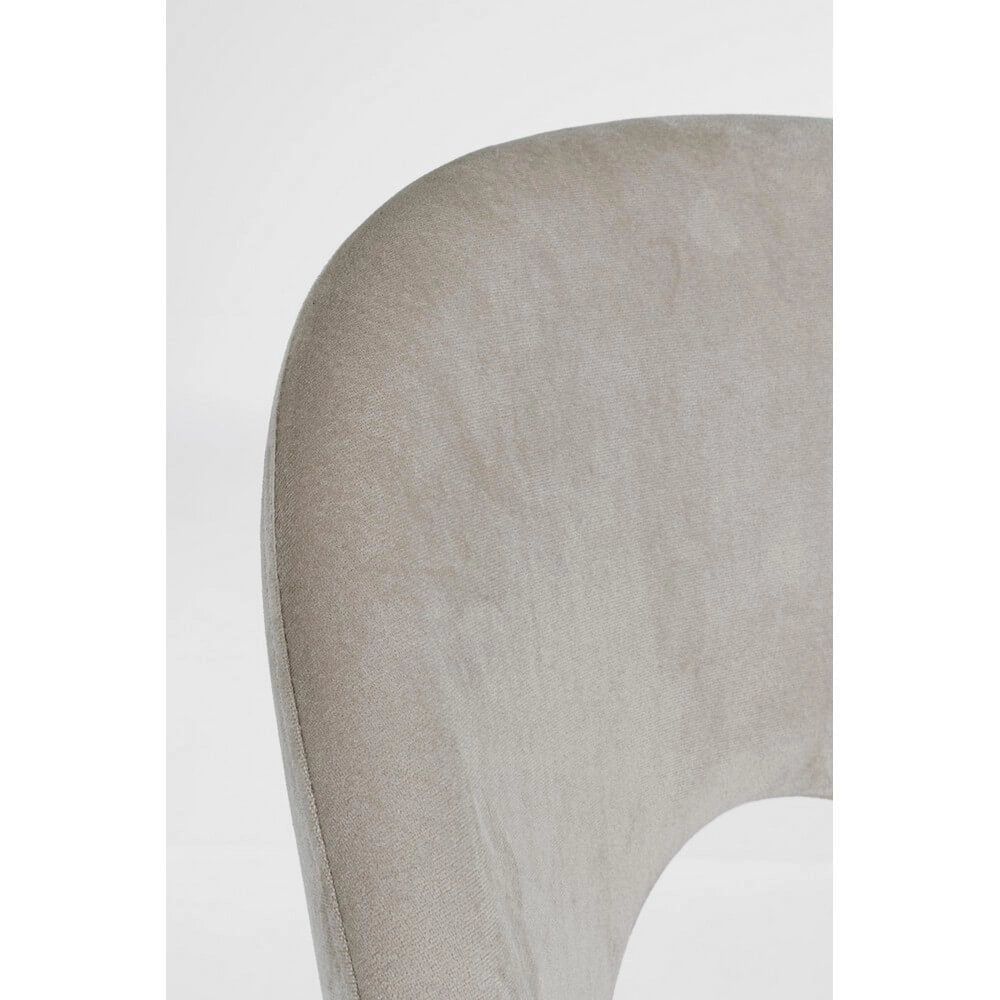 Set di 4 Sedie Imbottite in Velluto con Gambe Effetto Legno - MARINA
