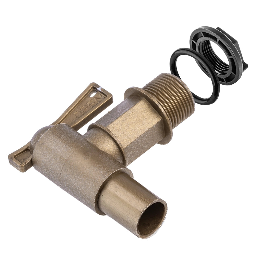 Rubinetto da giardino KADAX 3/4 per serbatoio di acqua piovana con valvola a barilotto.