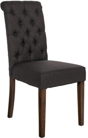 Sedia da cucina Lisburn design Chesterfield nero,Tessuto