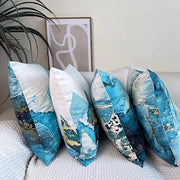 Set di 4 cuscini decorativi, a doppia faccia stampati, tessuto di cotone, motivo di paesaggio astratto, 45 x 45 cm - Adatto per divano, auto e camera da letto