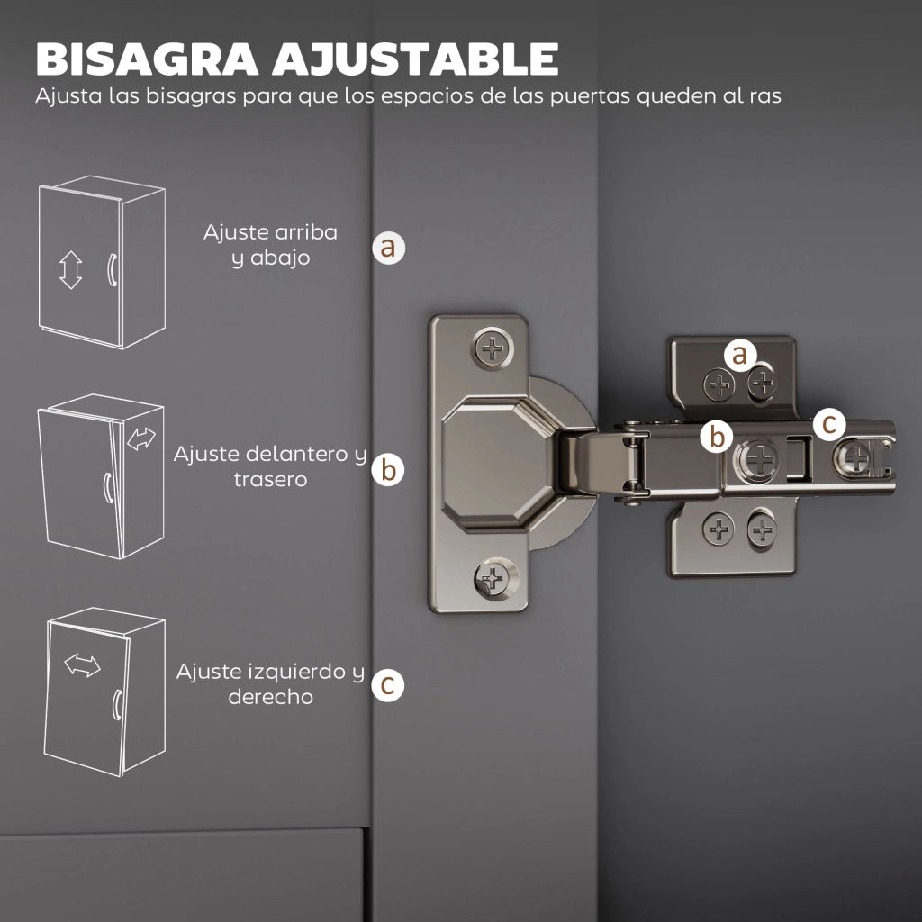 Armadio Mobile da Cucina con Ante ¨C Zephmum ¨C 105x36x85 cm Grigio