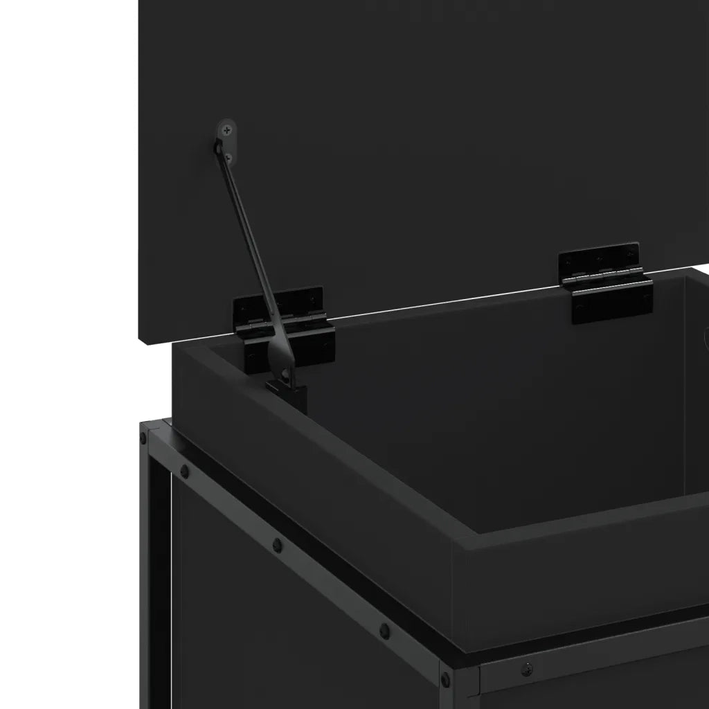 vidaXL Contenitore con Coperchio Nero 40x40x51,5 cm in Truciolato