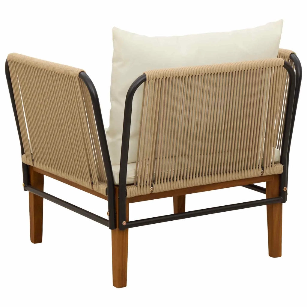 Sedia da giardino con cuscini Legno massiccio di acacia e corda 42022079