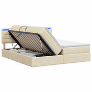 Letto con contenitore LED e materasso Crema 200 x 200 cm 3459346