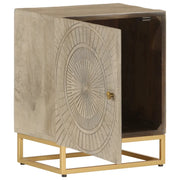 Comodino-Tavolino da notte 40x30x50 cm in Legno Massello di Mango e Ferro 752359