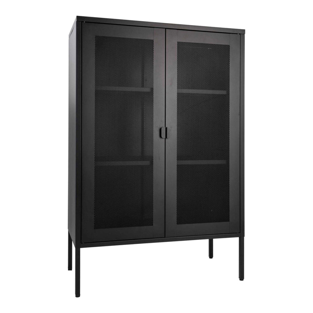 Vetrinetta Melbourne, Nero, Metallo, 40x80x120 cm