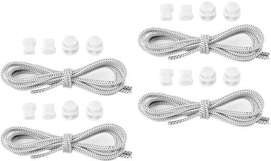 Cinture elastiche - Chiusura rapida - 100 cm - Bianco - Cinture sportive - Adatte per sport e uso quotidiano - Per giovani e anziani