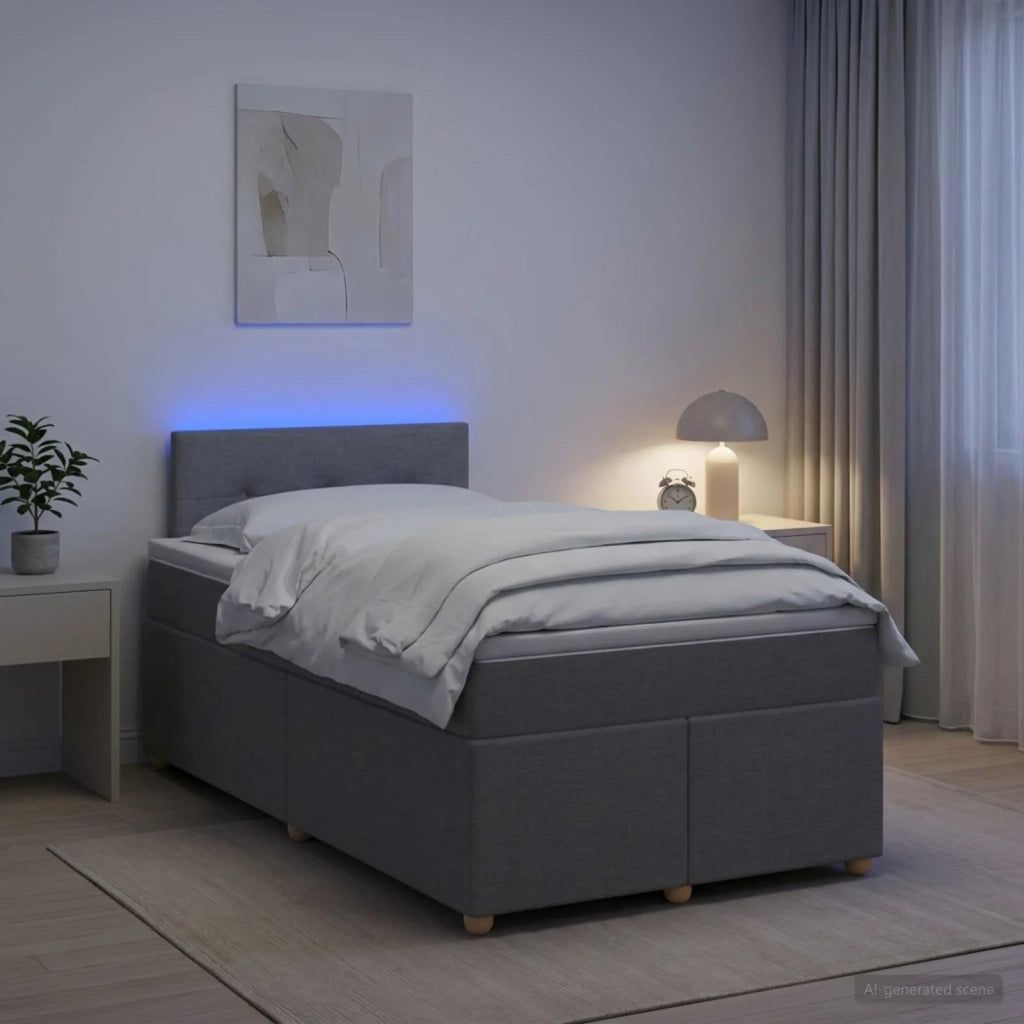 Letto box spring con materasso Grigio Chiaro 120 x 190 cm 3452373