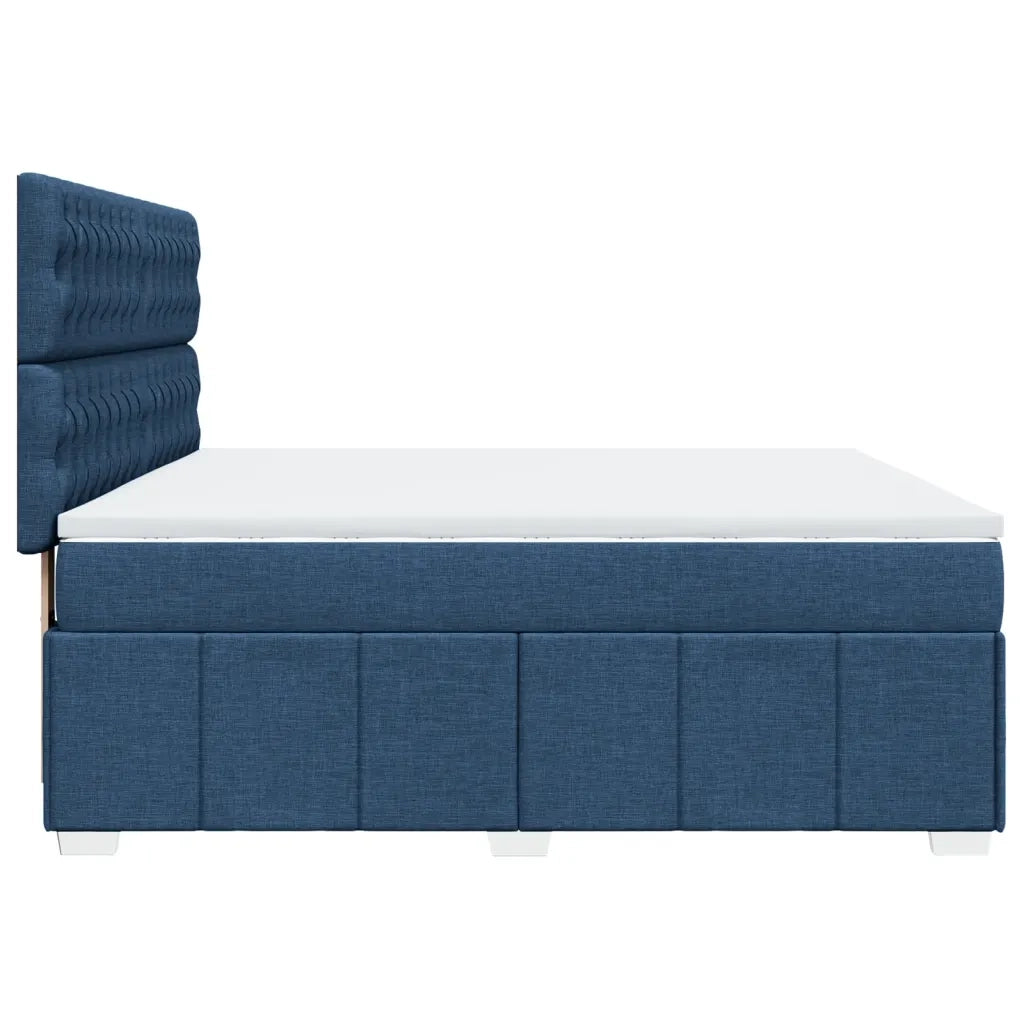 vidaXL Giroletto a Molle con Materasso Blu 180x200 cm in Tessuto