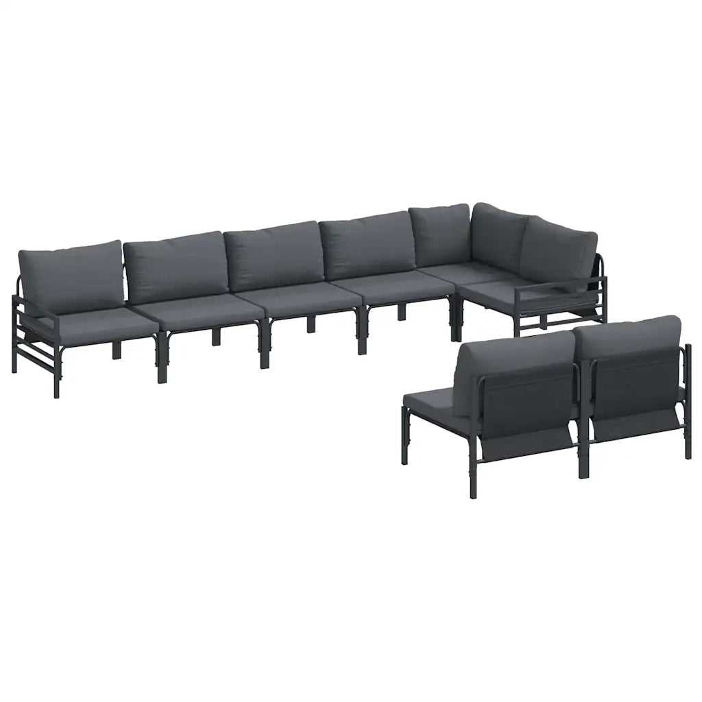 vidaXL Set Divano da Giardino 8 pcs Antracite Acciaio