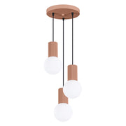 Lampada sospensione SFERA 3 luci vetro bianco mocca G9