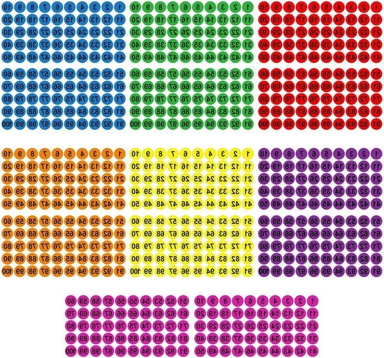 700 etichette numerate - etichette numerate 1-100 - etichette numerate rotonde - etichette numerate self-adesive