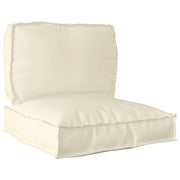 Set di Cuscini per Pallet 2 Pezzi Crema Tessuto Oxford