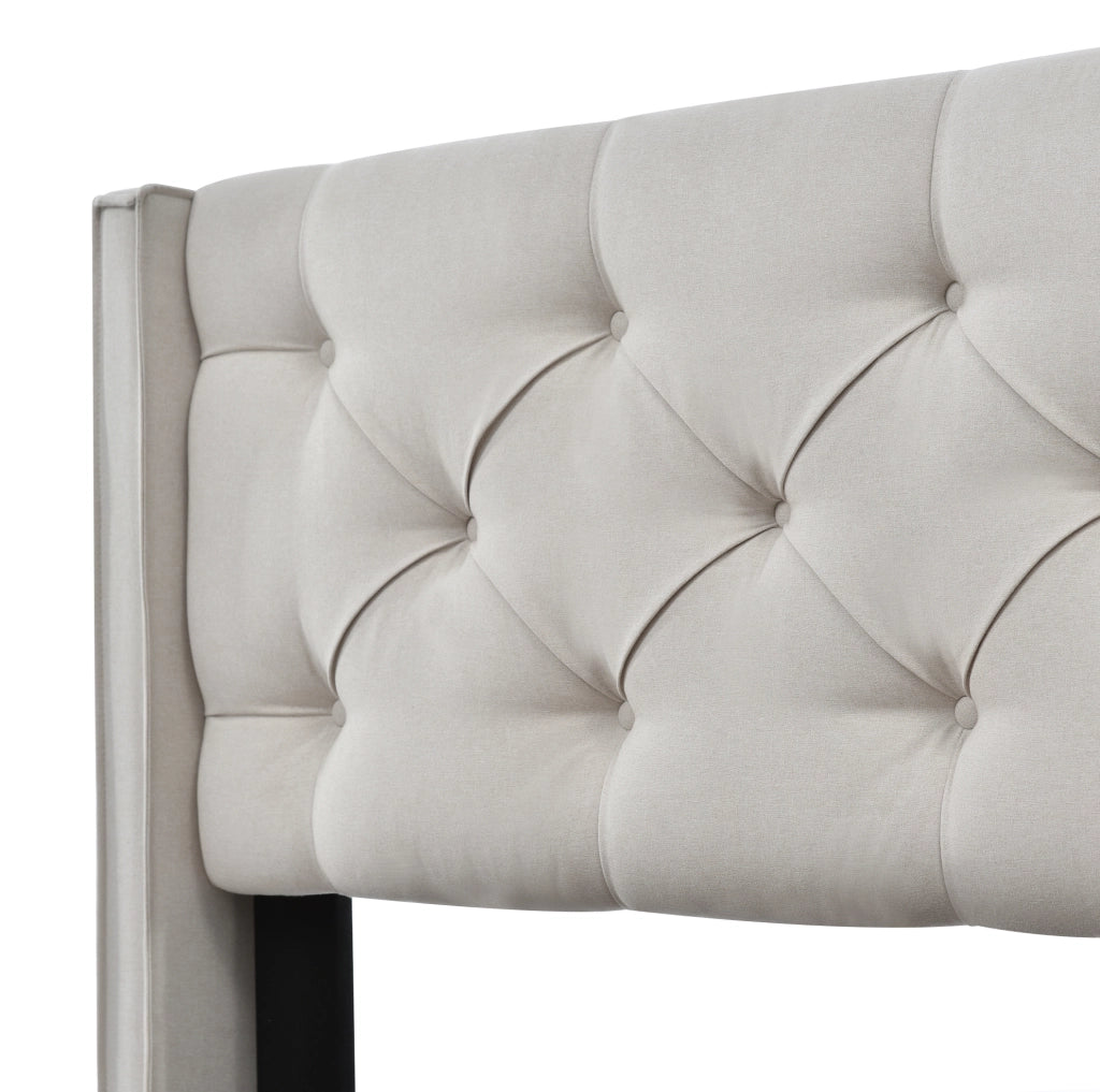 Letto singolo contenitore 90x200 cm in cotone grigio chiaro con materasso e rete sollevabile