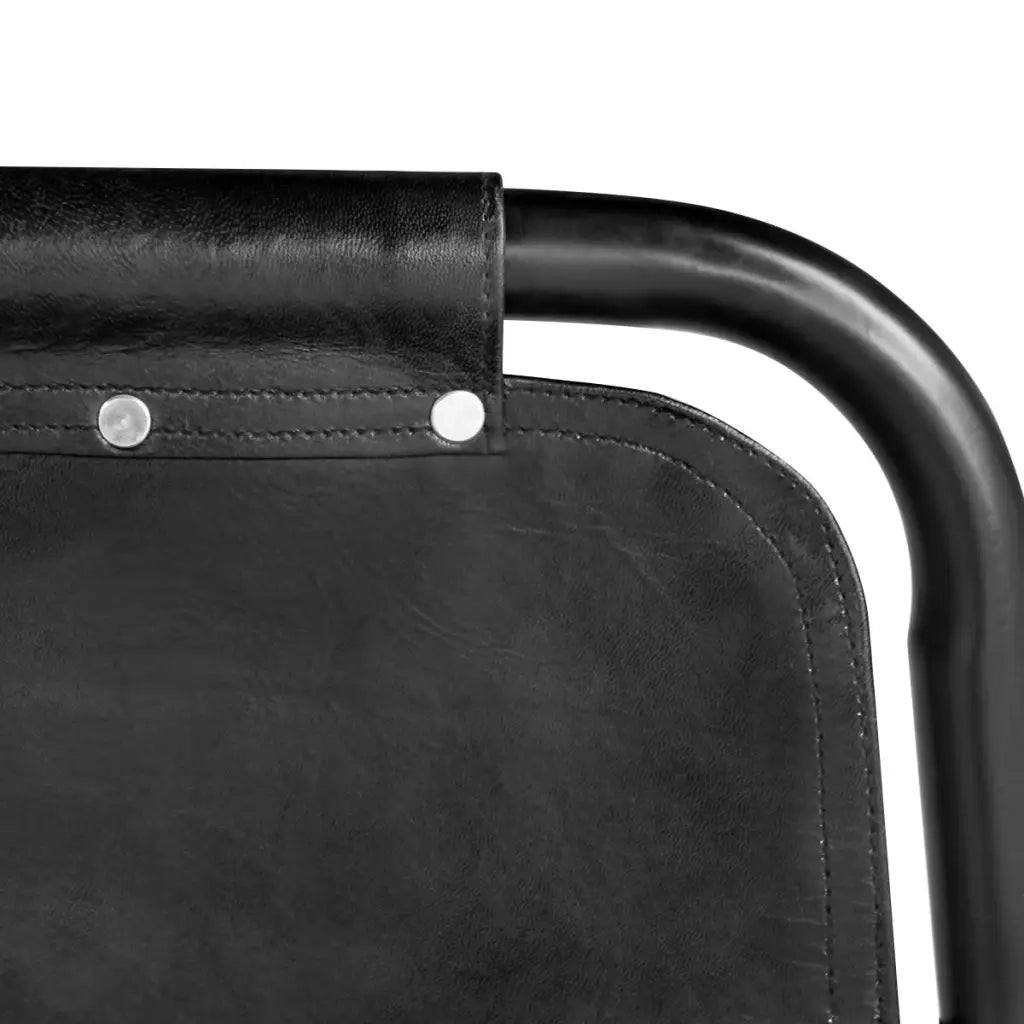 Sedie da Pranzo 6 pz Nere in Vera Pelle 274394