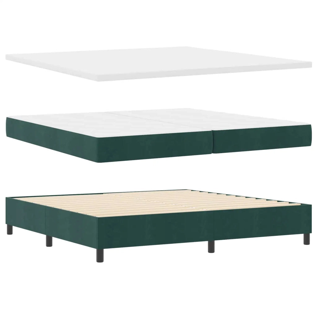 Letto a molle con materasso Verde Scuro 200 x 200 cm Velluto 3344603