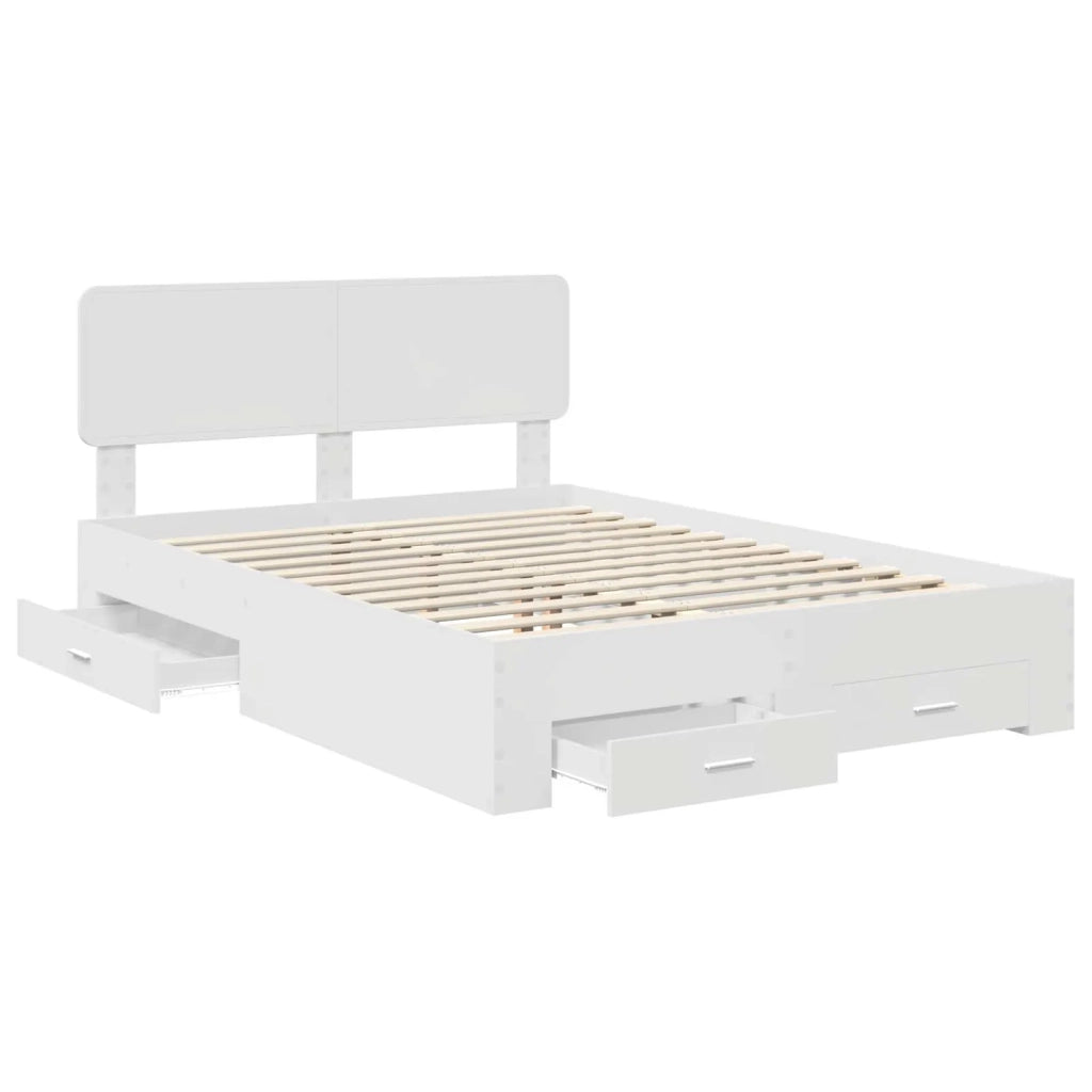 Struttura del letto Bianco 140 x 200 cm Legno multistrato