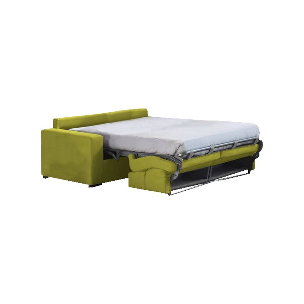 None, Divano Letto 2 Posti Sfoderabile Made in Italy, 180x95 cm Verde