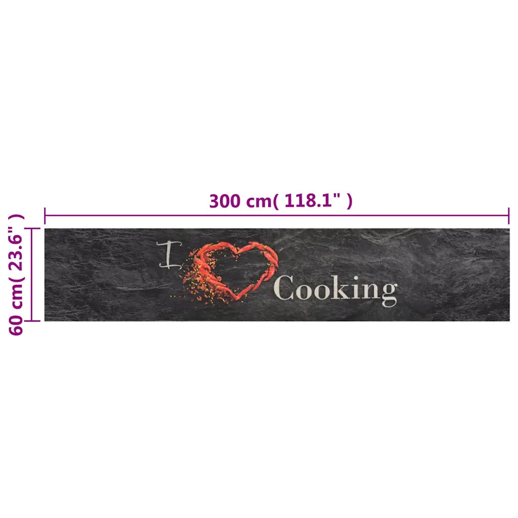 Tappeto da Cucina Lavabile-Tappetino da Cucina Nero Cucinare 60x300 cm Velluto