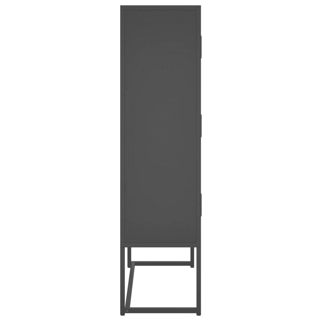 Credenza | Madia | Buffet da pranzo | Armadio da pranzo Alta Antracite 80x35x135 cm in Acciaio