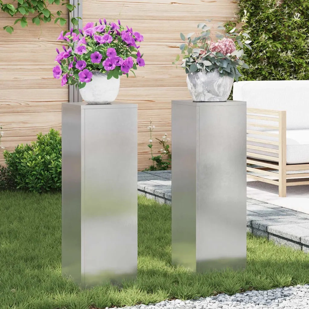 Supporto per piante 2 pcs Argento 24 x 24 x 75 cm 865824