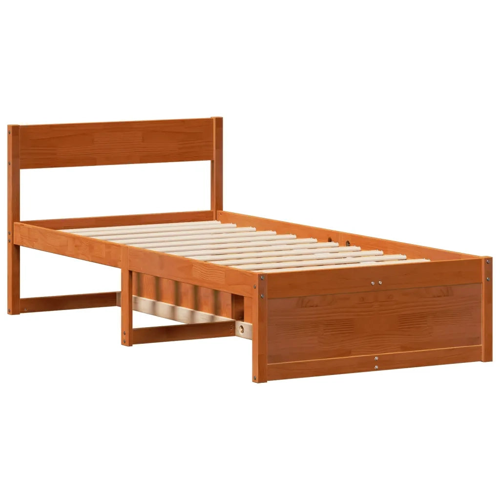 vidaXL Letto senza Materasso Marrone Cera 100x200 cm in Legno di Pino