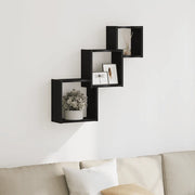 Mensole a Cubo Parete Rovere Nero 68x15x68 cm Legno Multistrato 862410