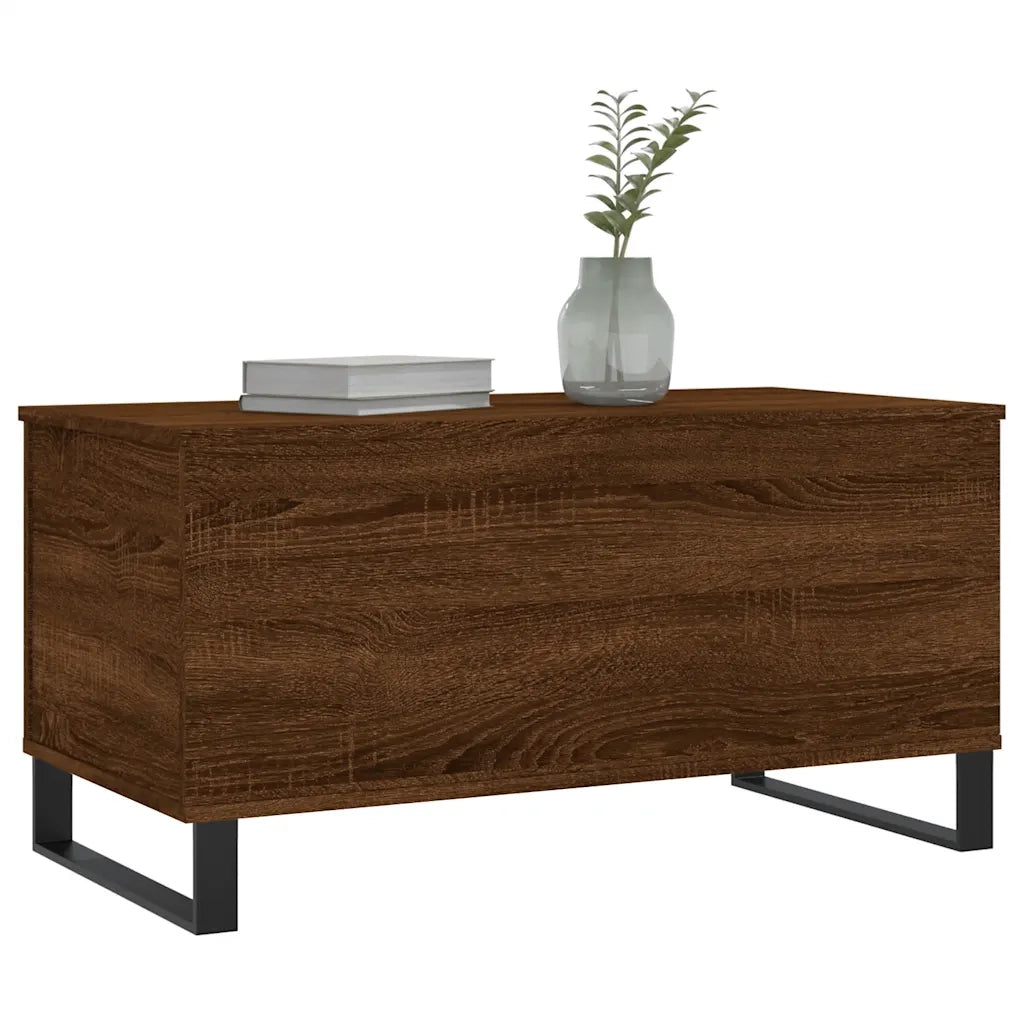 Tavolino Salotto Rovere Marrone 90x44,5x45 cm Legno Multistrato 830987