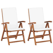 Sedie da Giardino con Cuscini 2 pz Legno Massello di Teak Crema cod mxl 9443