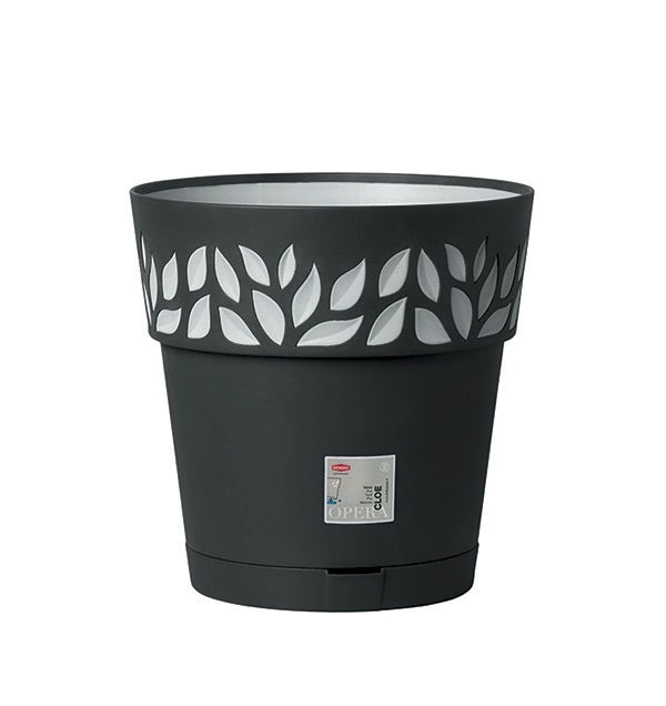 Vaso per interni ed esterni opera cloe Grigio Grafite 30 x 29 cm