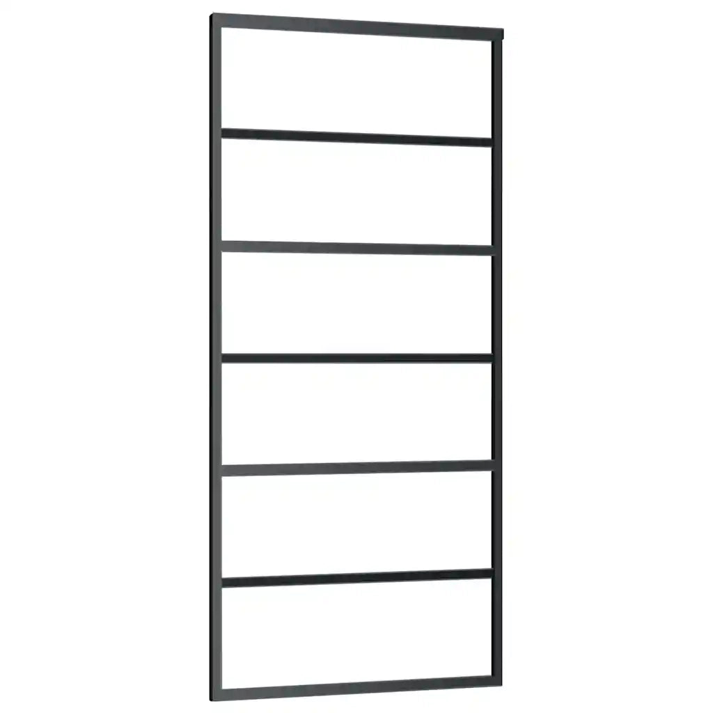 Porta Scorrevole con Ferramenta Nera 90x205 cm in Vetro ESG 3375848