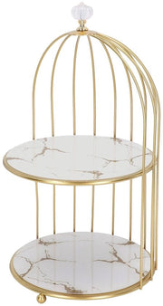 Organizzatore di Trucco a Doppio Strato - Comparto di Archiviazione Solido - Display Ibrido in Acciaio - Schedari in Vetro - Decorativo e Funzionale - Altezza Totale 36 cm