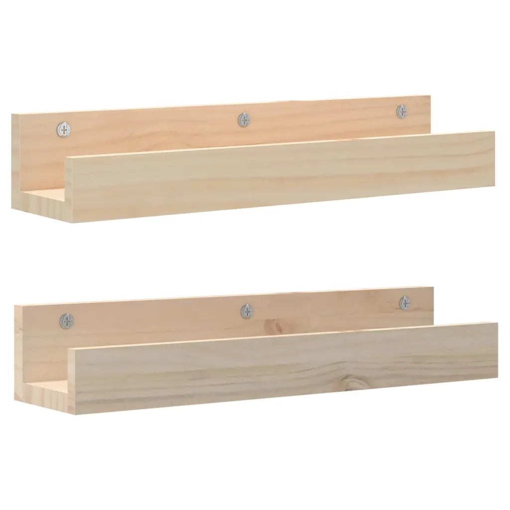 Mensole da Parete 2 pz 50x12x9cm in Legno Massello di Pino 823584