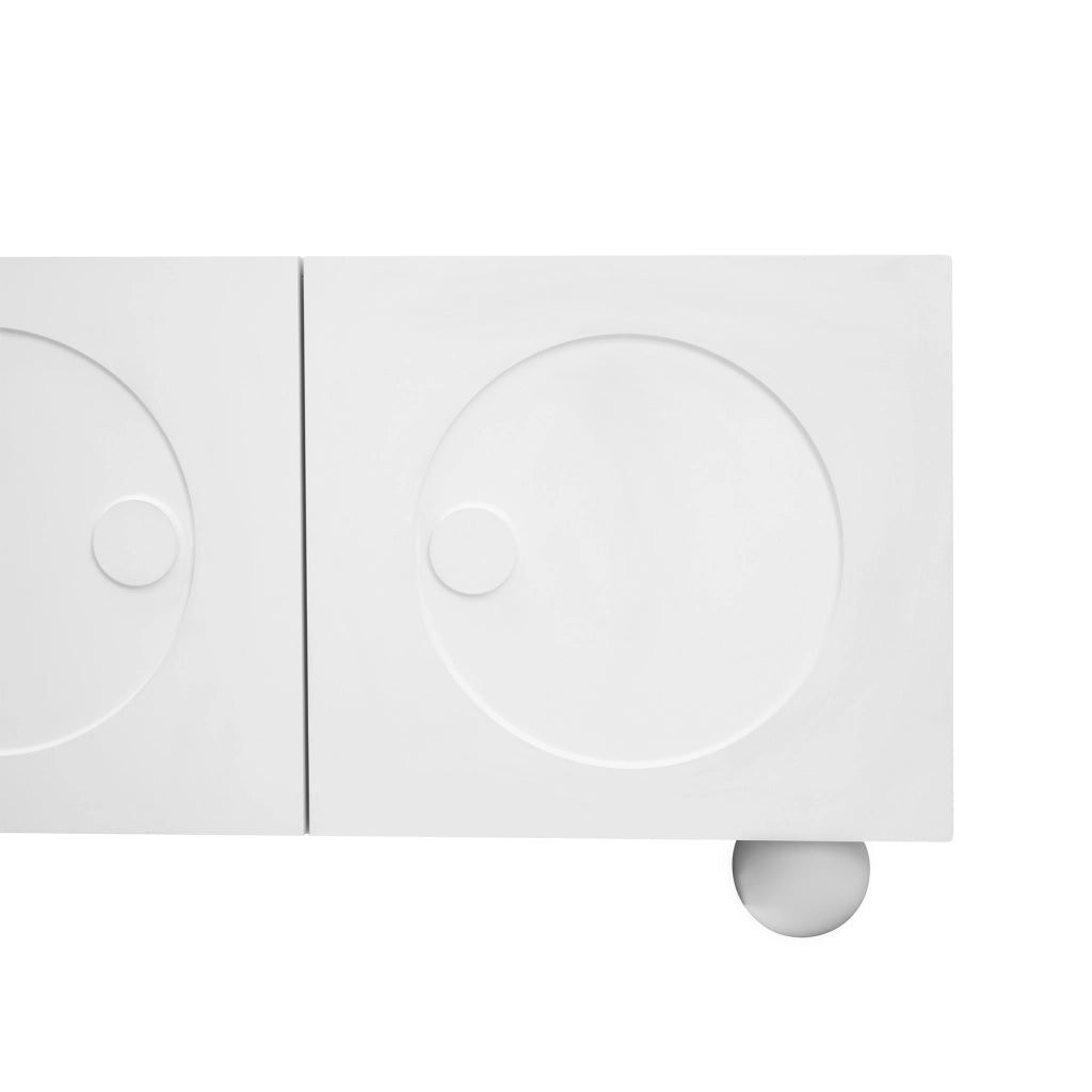 OKWISH Mobile TV con Ante Multiple e Vani Chiusi, Stile Moderno, per Soggiorno, MDF, Bianco, 180,5 x 38 x 50 cm