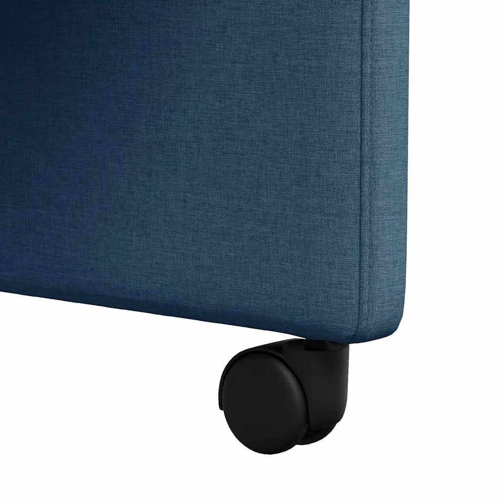 Sedie da Pranzo con Ruote 2 pcs Blu 58 x 65 x 94 cm Tessuto