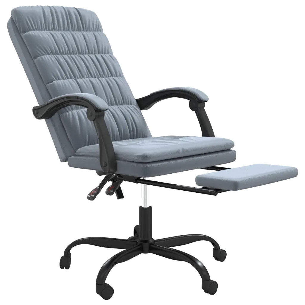 Sedia da Ufficio Reclinabile Grigio Scuro in Velluto 349649