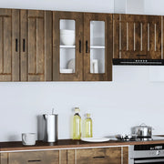 Pensile da Cucina con Porta in Vetro-Mobile Cucina da Parete Porto Rovere Fumo 377538