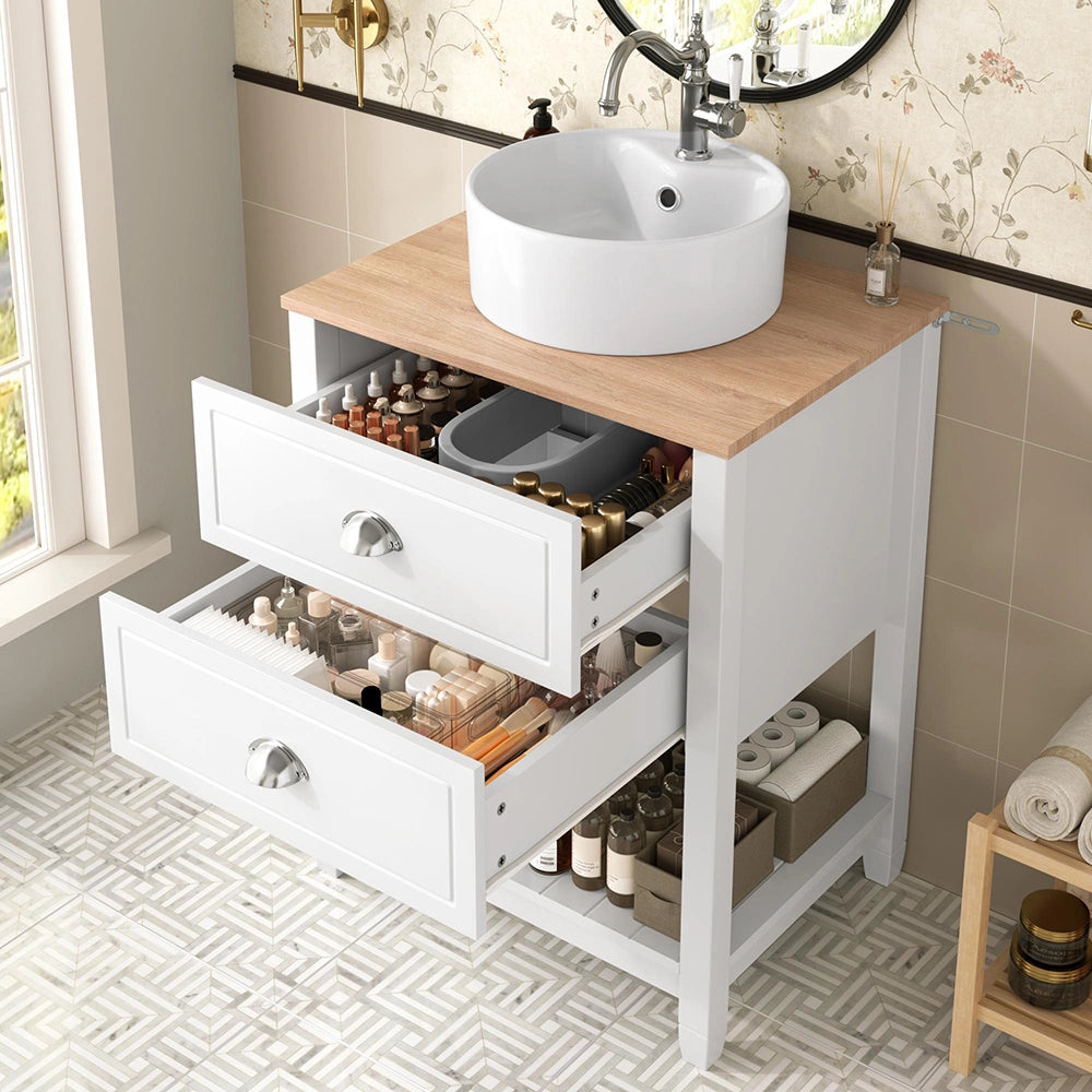 Mobile sotto lavabo bagno - Xylo - Lavabo ceramica 2 cassetti