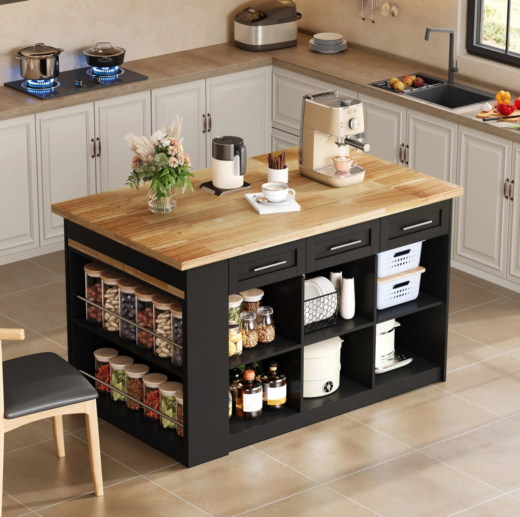 Isola da cucina moderna con tavolo estraibile 150x90 cm