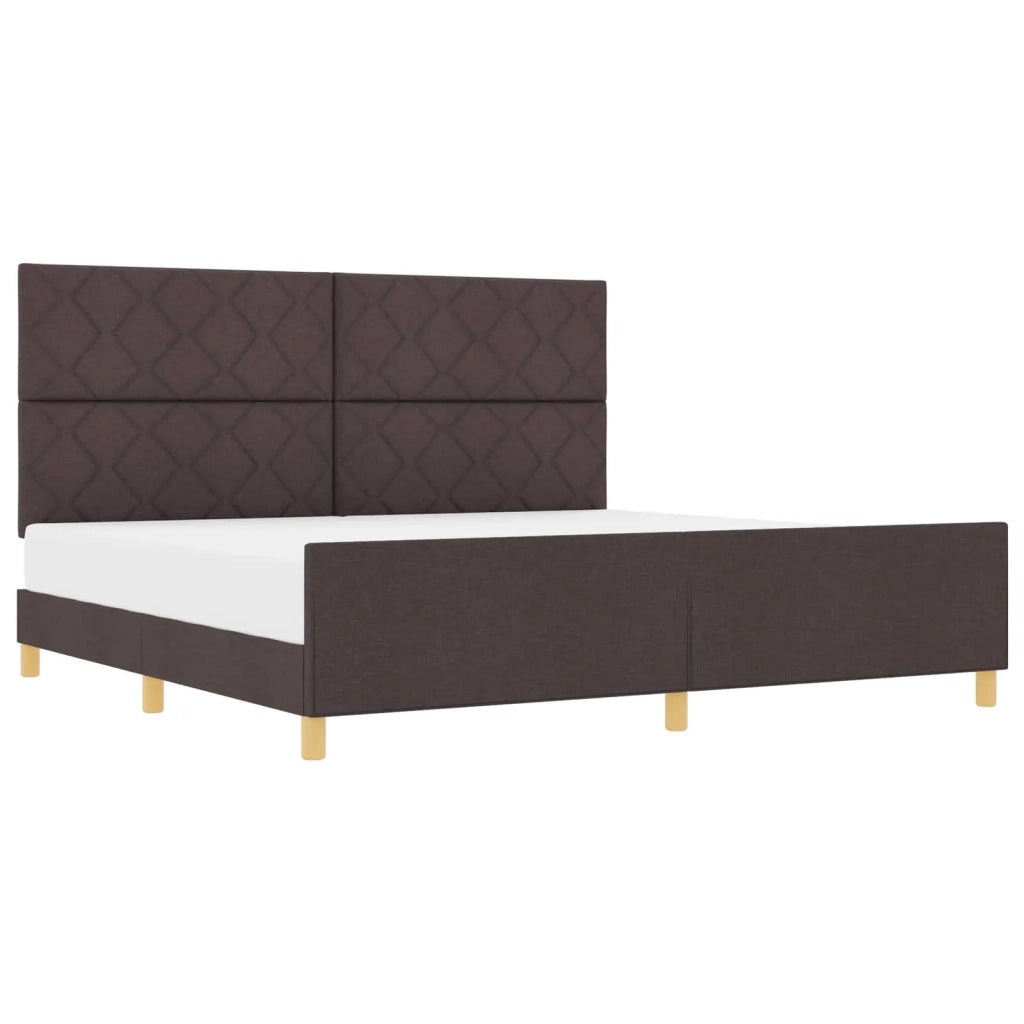 Struttura del letto Marrone scuro 200 x 200 cm Tessuto 3344833