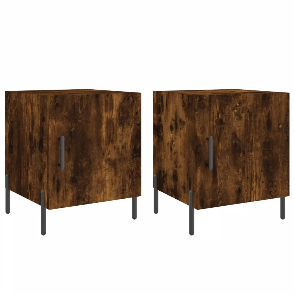 Comodini 2 pz Rovere Fumo 40x40x50 cm in Legno Multistratocod mxl 104477