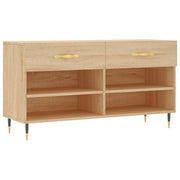 Panca Porta Scarpe | Scarpiera | Mobile per scarpe Rovere Sonoma 102x35x55 cm Legno Multistrato