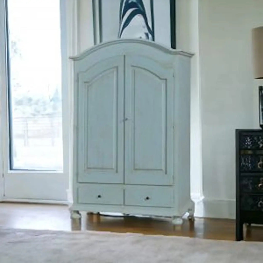 Armadio in legno Shabby chic mod cipolla azzurro anticato